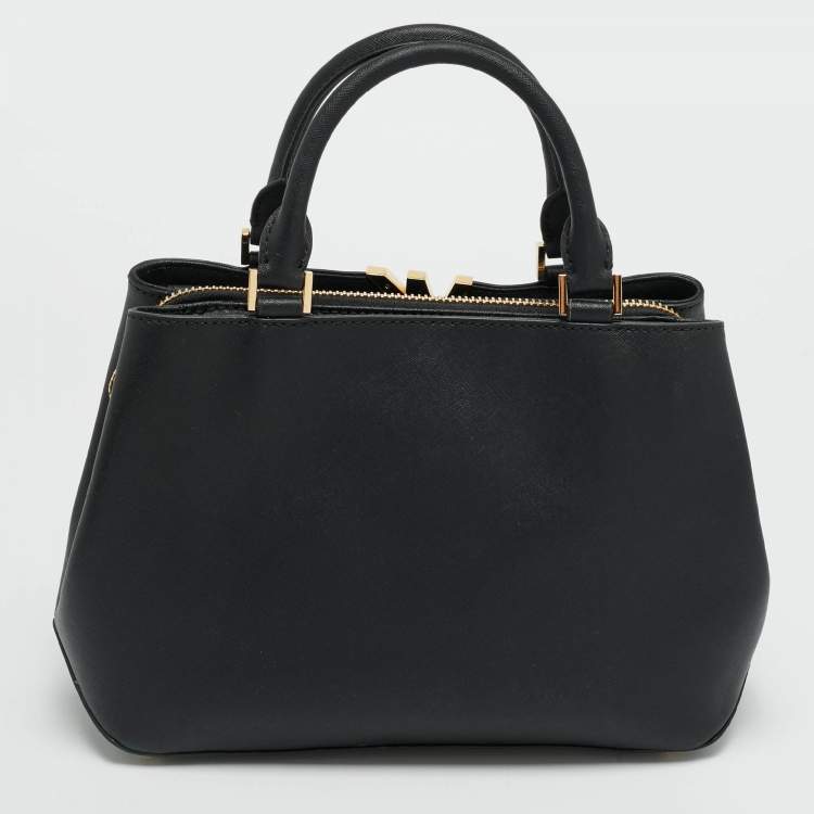 Pre Owned Michael Kors Florence Medium Black Saffiano Leather Satchel