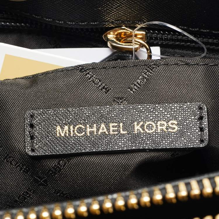 Pre Owned Michael Kors Florence Medium Black Saffiano Leather Satchel