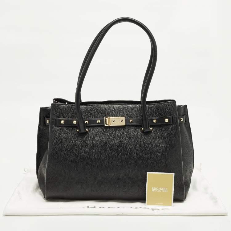 Pre Owned Michael Kors Addison Large Black Leather Tote