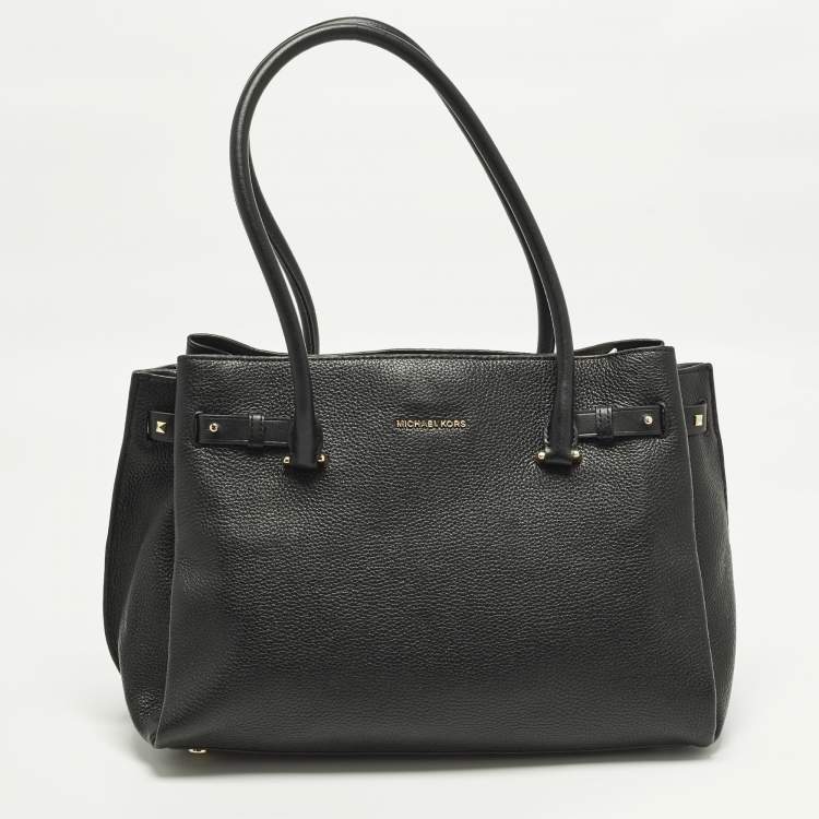 Pre Owned Michael Kors Addison Large Black Leather Tote
