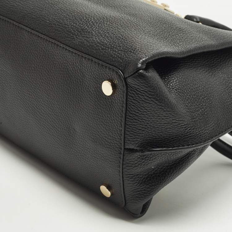 Pre Owned Michael Kors Addison Large Black Leather Tote