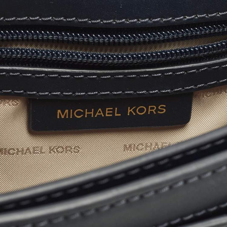 Pre Owned Michael Kors Sloan Editor Navy Blue Leather Shoulder Bag