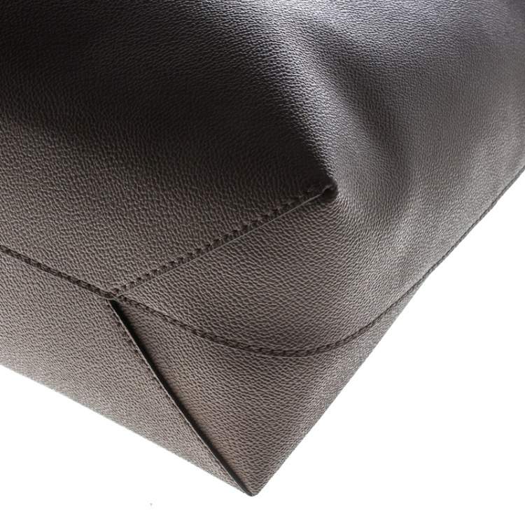 Pre Owned Michael Kors Dark Beige Leather Large Hayley Convertible Tote