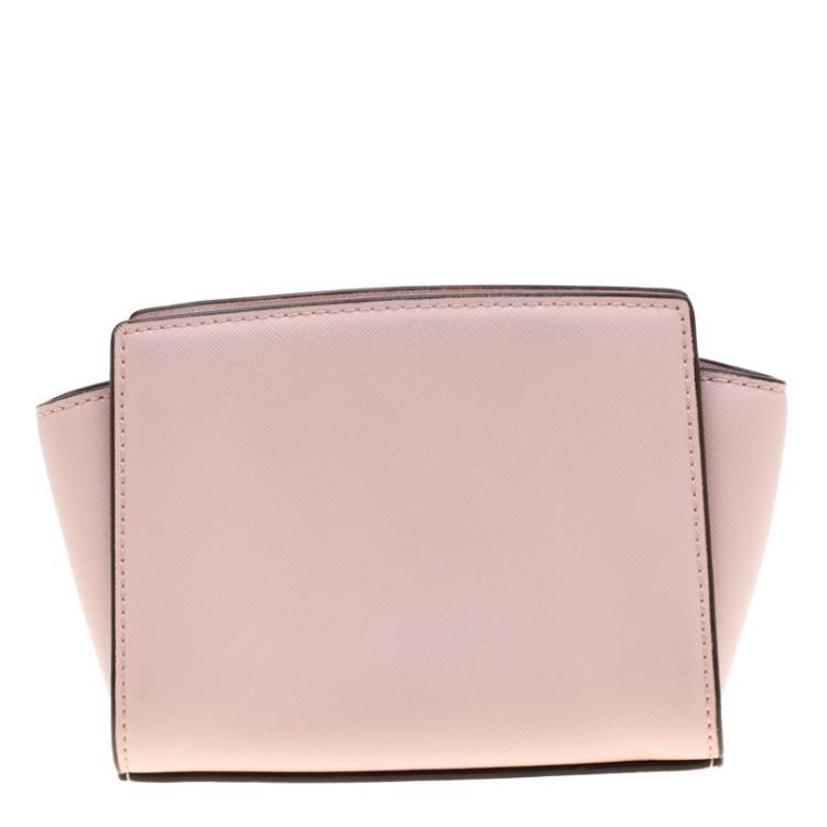 Pre Owned Michael Kors Pink Leather Mini Selma Crossbody Bag