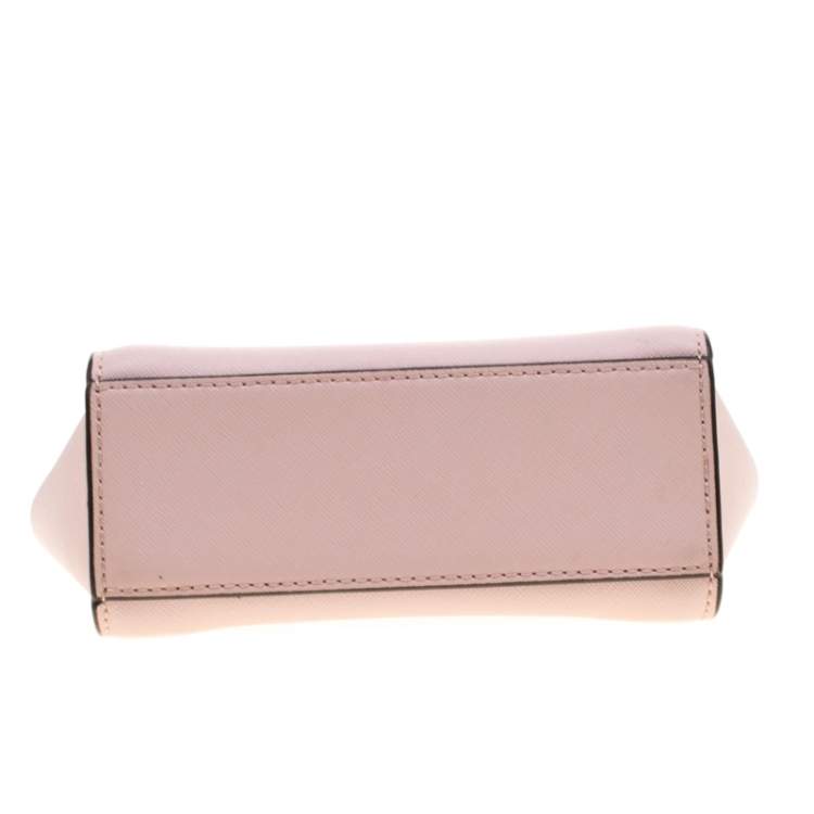 Pre Owned Michael Kors Pink Leather Mini Selma Crossbody Bag