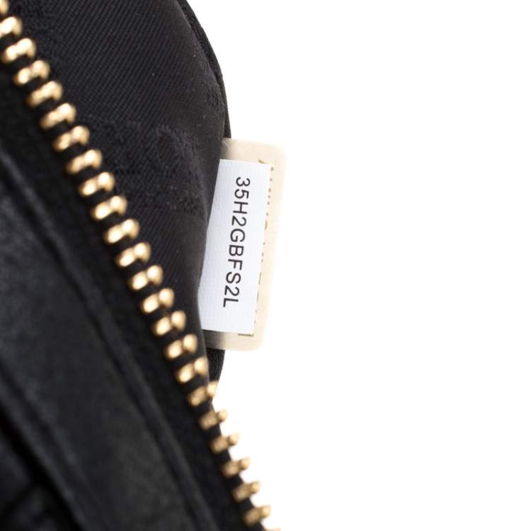 Pre Owned MICHAEL Michael Kors Black Leather Bedford Belted Satchel