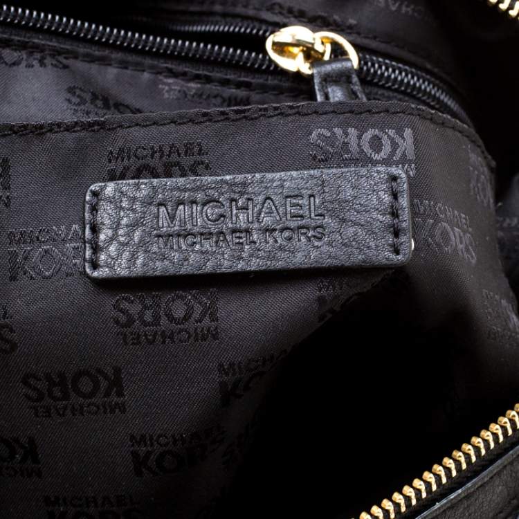 Pre Owned MICHAEL Michael Kors Black Leather Bedford Belted Satchel