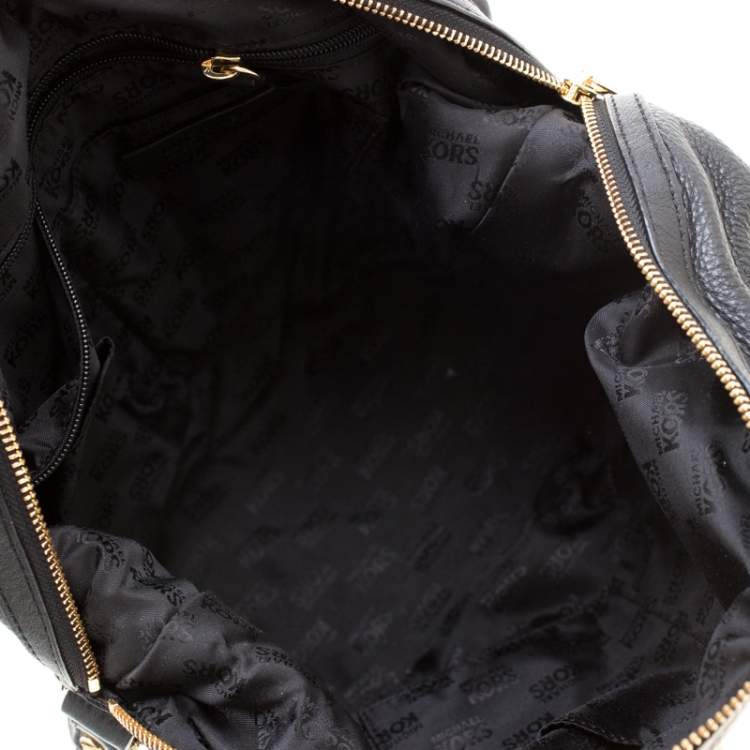 Pre Owned MICHAEL Michael Kors Black Leather Bedford Belted Satchel