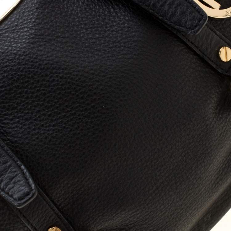 Pre Owned MICHAEL Michael Kors Black Leather Bedford Belted Satchel