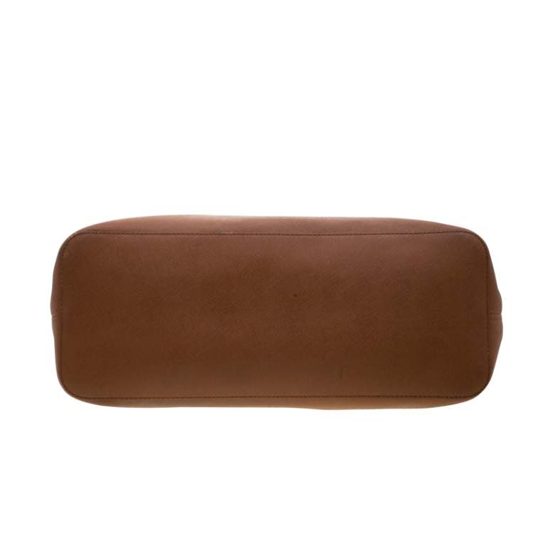 Pre Owned Michael Kors Brown Leather Jet Set Travel Tote