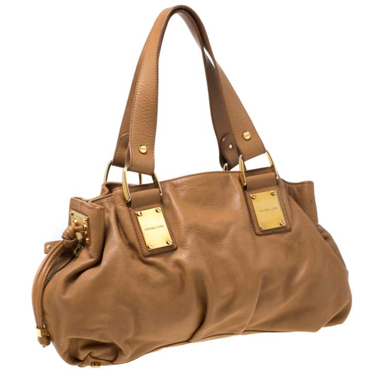 Pre Owned Michael Kors Brown Leather Satchel 