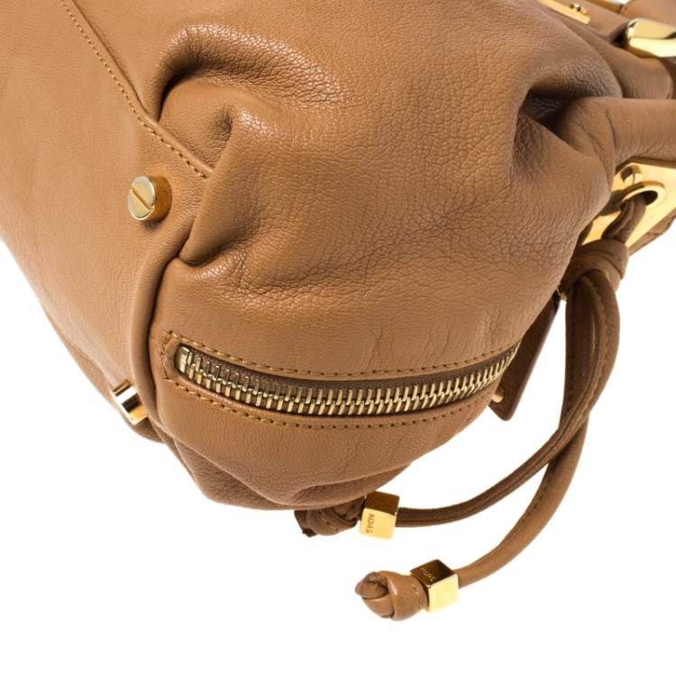 Pre Owned Michael Kors Brown Leather Satchel 