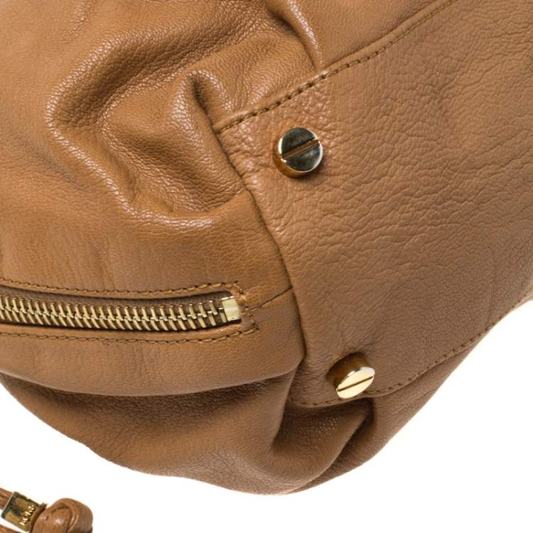 Pre Owned Michael Kors Brown Leather Satchel 