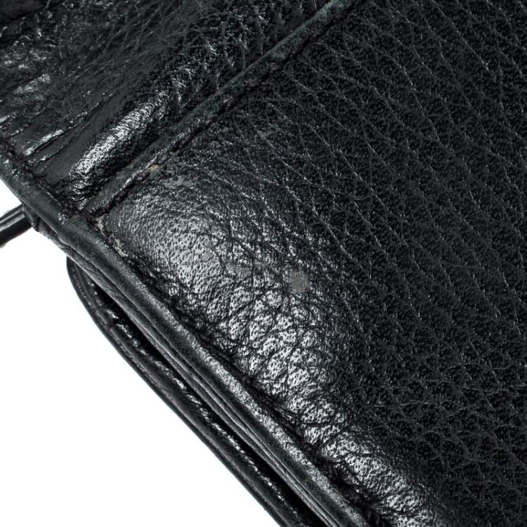 Pre Owned Michael Kors Black Leather Fulton Wallet