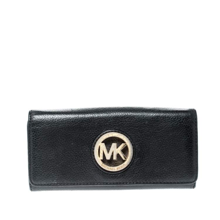 michael kors black leather wallet