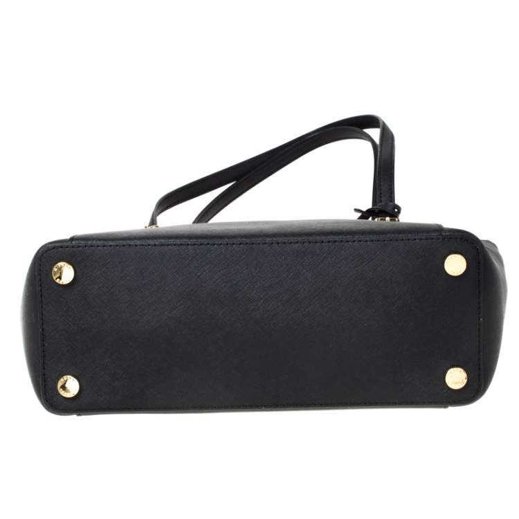 Pre Owned Michael Kors Black Leather Large Caira Tote