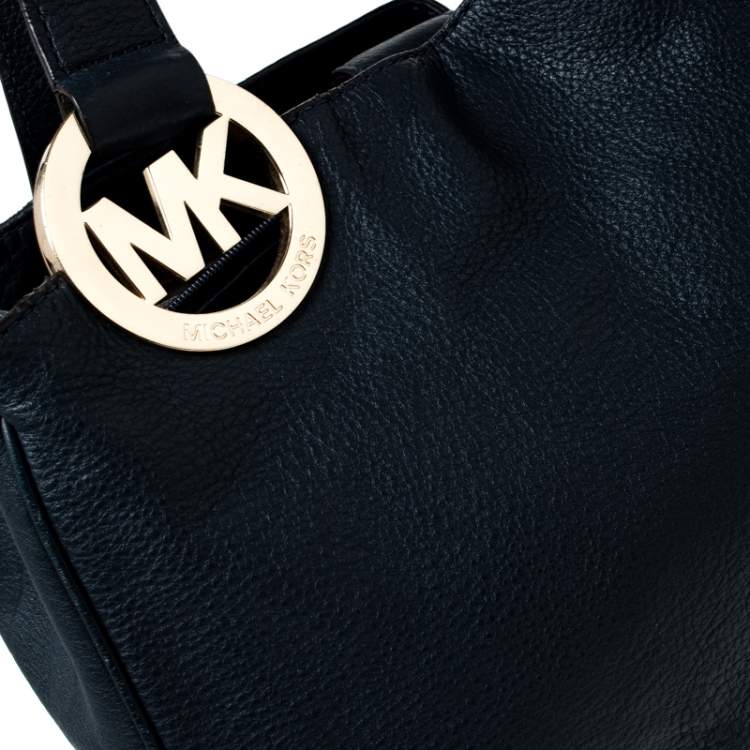 Pre Owned Michael Kors Navy Blue Fulton East West Tote