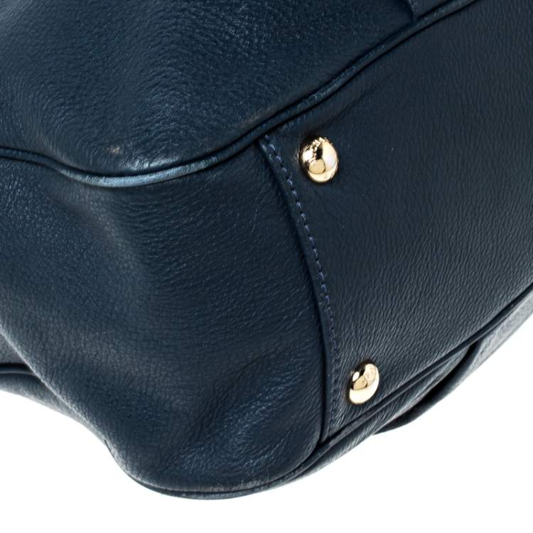 Pre Owned Michael Kors Navy Blue Fulton East West Tote