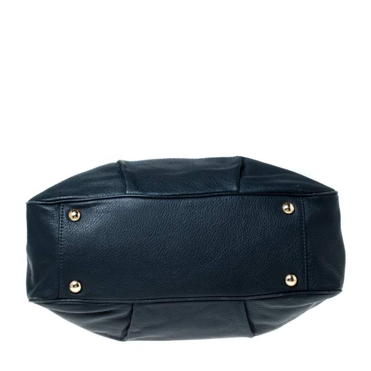 Pre Owned Michael Kors Navy Blue Fulton East West Tote