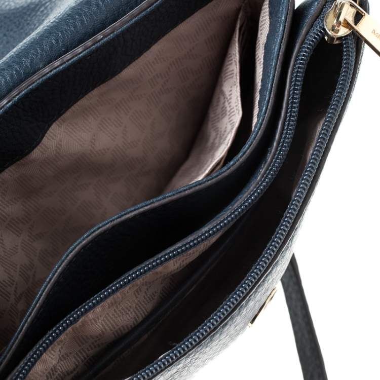 Pre Owned Michael Kors Blue Leather Crossbody Bag