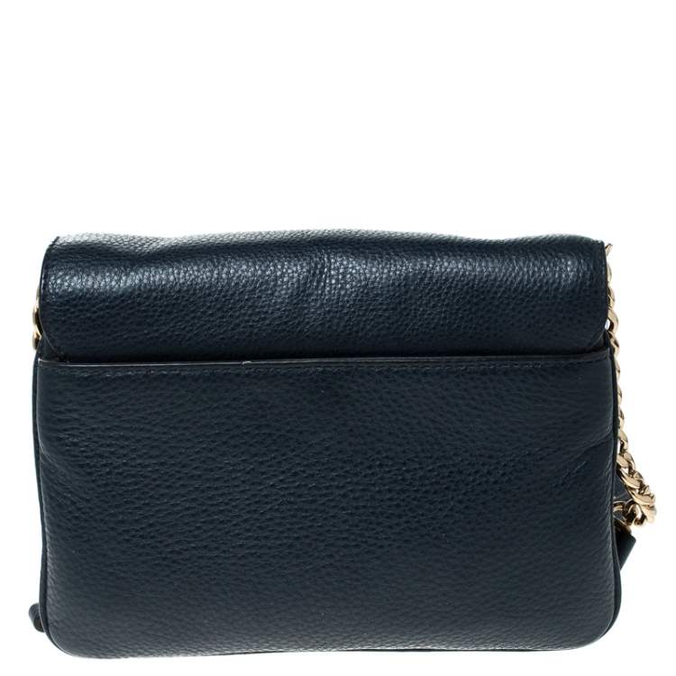 Pre Owned Michael Kors Blue Leather Crossbody Bag