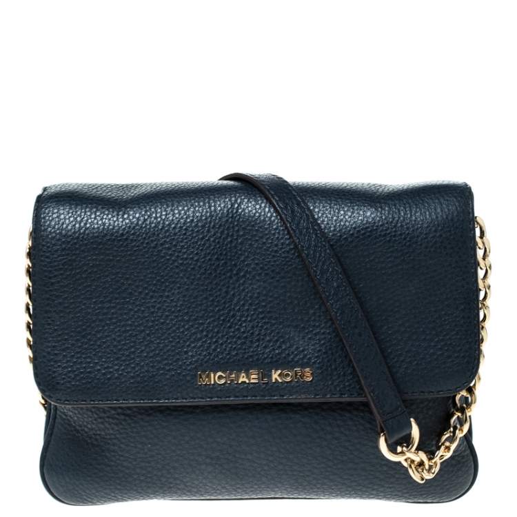 Michael Kors Sylvie Studded Admiral Navy Blue Satchel Crossbody store Strap