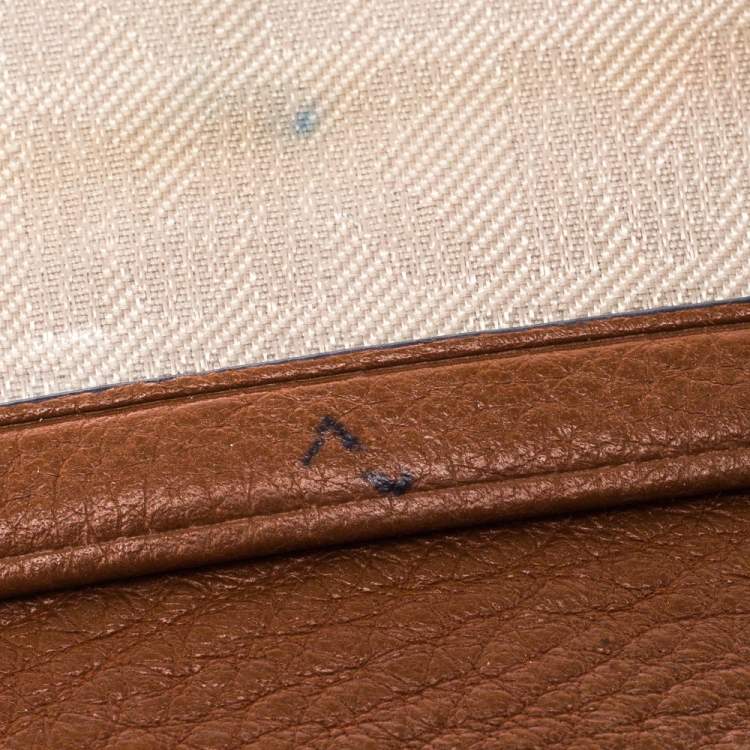 Pre Owned Michael Kors Brown Leather Flap Compact Wallet