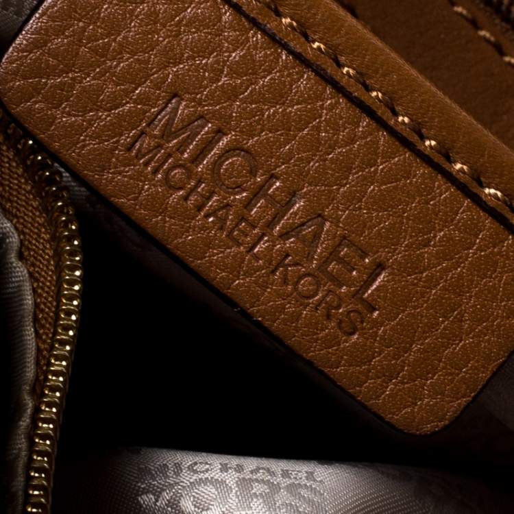 Pre Owned Michael Kors Tan Leather Falcon Charm Tote