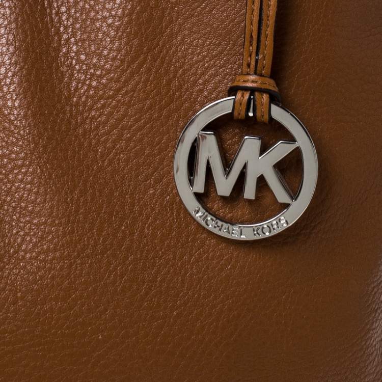 Pre Owned Michael Kors Tan Leather Falcon Charm Tote