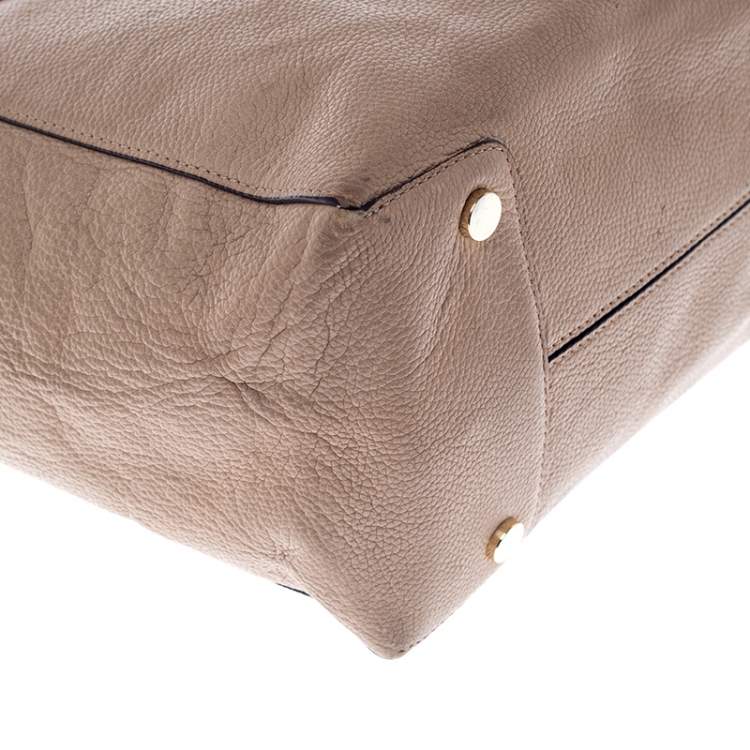 Pre Owned Michael Kors Beige Pebbled Leather Large Mercer Tote