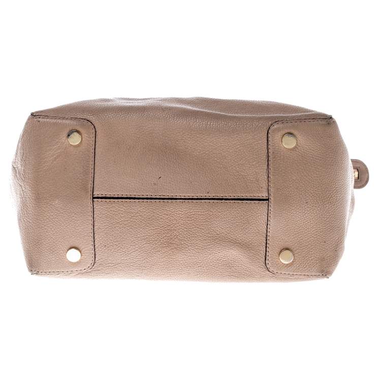 Pre Owned Michael Kors Beige Pebbled Leather Large Mercer Tote