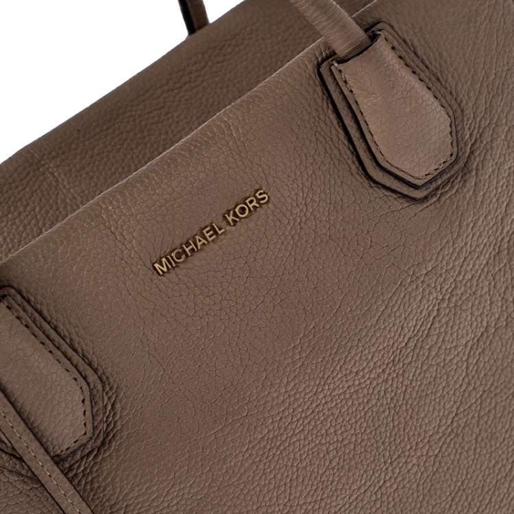 Pre Owned Michael Kors Beige Pebbled Leather Large Mercer Tote