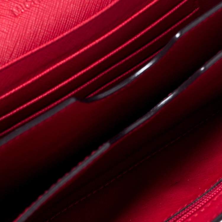 Pre Owned Michael Kors Red Leather Mini Crossbody Bag