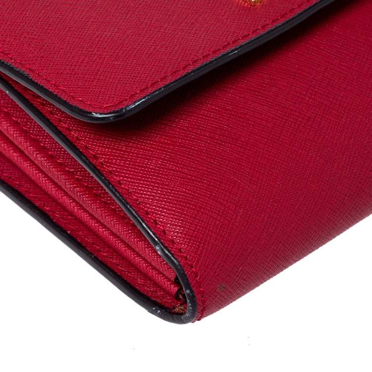 Pre Owned Michael Kors Red Leather Mini Crossbody Bag