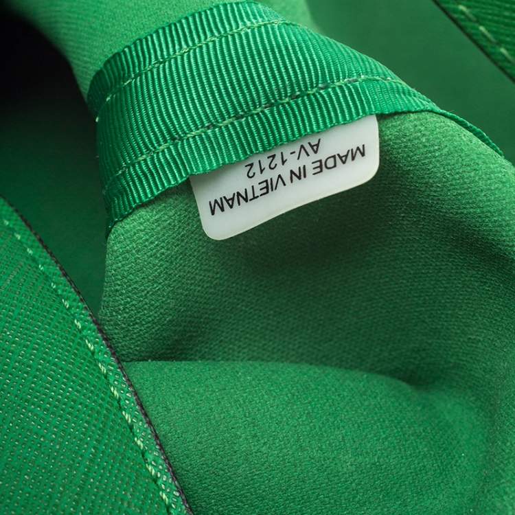 Pre Owned Michael Kors Green Saffiano Leather Jet Set Travel Tote