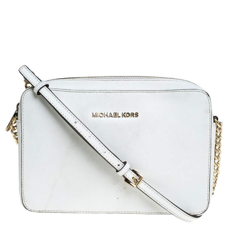 michael kors white leather purse