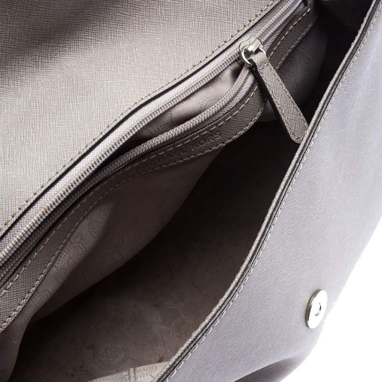 Pre Owned Michael Kors Grey Leather Ava Top Handle Bag