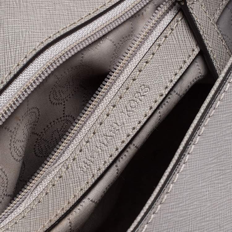 Pre Owned Michael Kors Grey Leather Ava Top Handle Bag