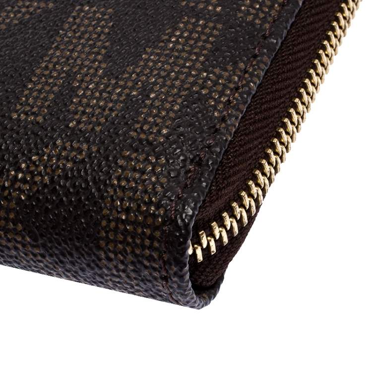 Pre Owned Michael Kors Brown Signature Leather Zip Around Continental Wallet