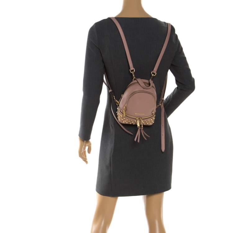 MICHAEL MICHAEL KORS Womens Rhea Zip Studded Backpack  Black