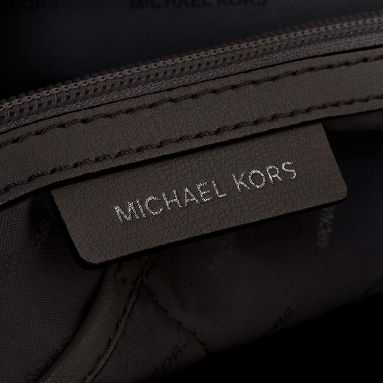 Pre Owned Michael Kors Grey Leather Rivington Studded Tote