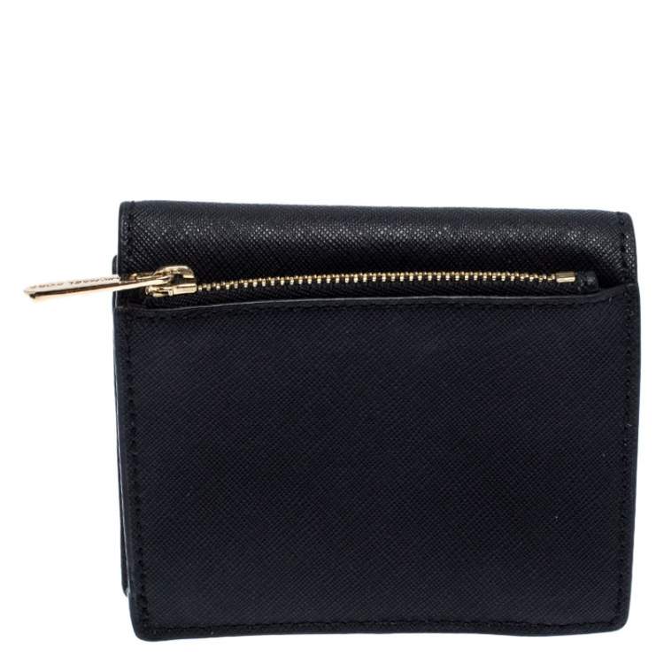 Pre Owned Michael Kors Black Leather Carryall Card Case Wallet