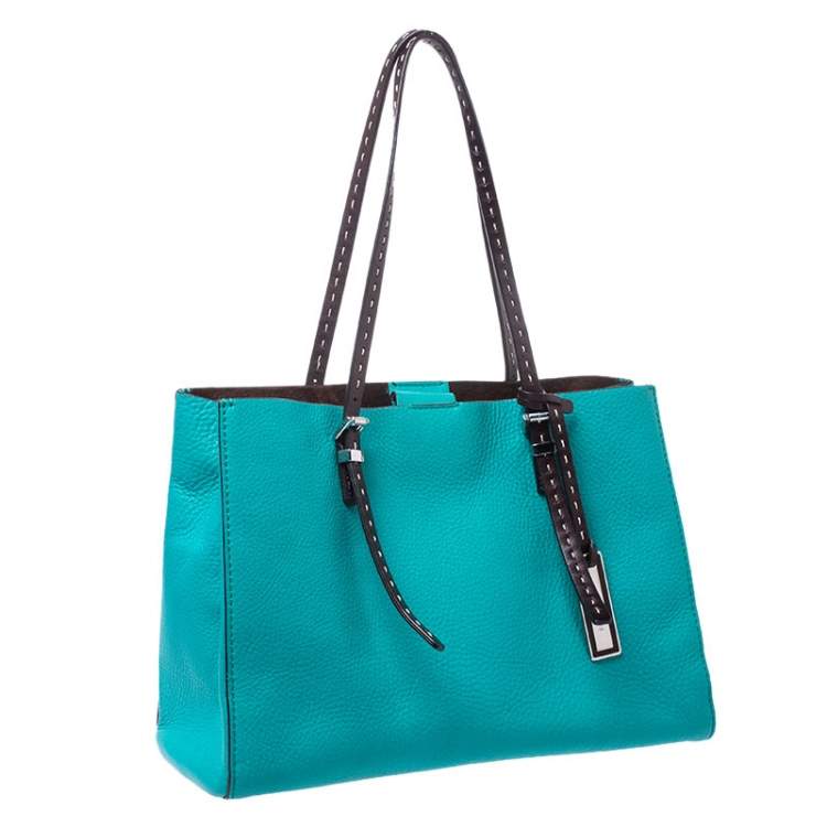مملوكة مسبقًا Michael Kors Green Leather Ultra Stitch Handle Tote
