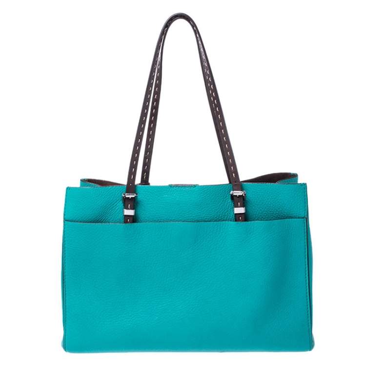 مملوكة مسبقًا Michael Kors Green Leather Ultra Stitch Handle Tote