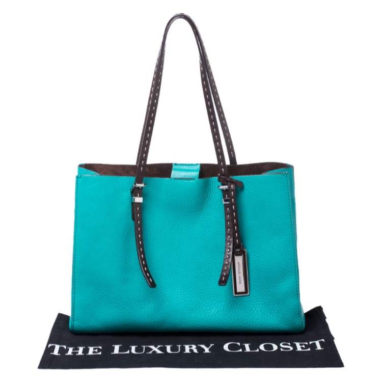 مملوكة مسبقًا Michael Kors Green Leather Ultra Stitch Handle Tote
