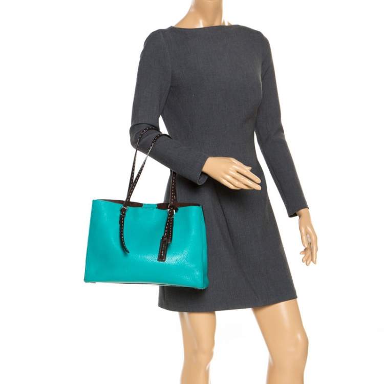 مملوكة مسبقًا Michael Kors Green Leather Ultra Stitch Handle Tote