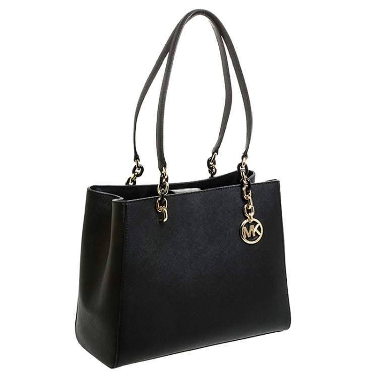 Pre Owned Michael Kors Black Leather Sofia Tote