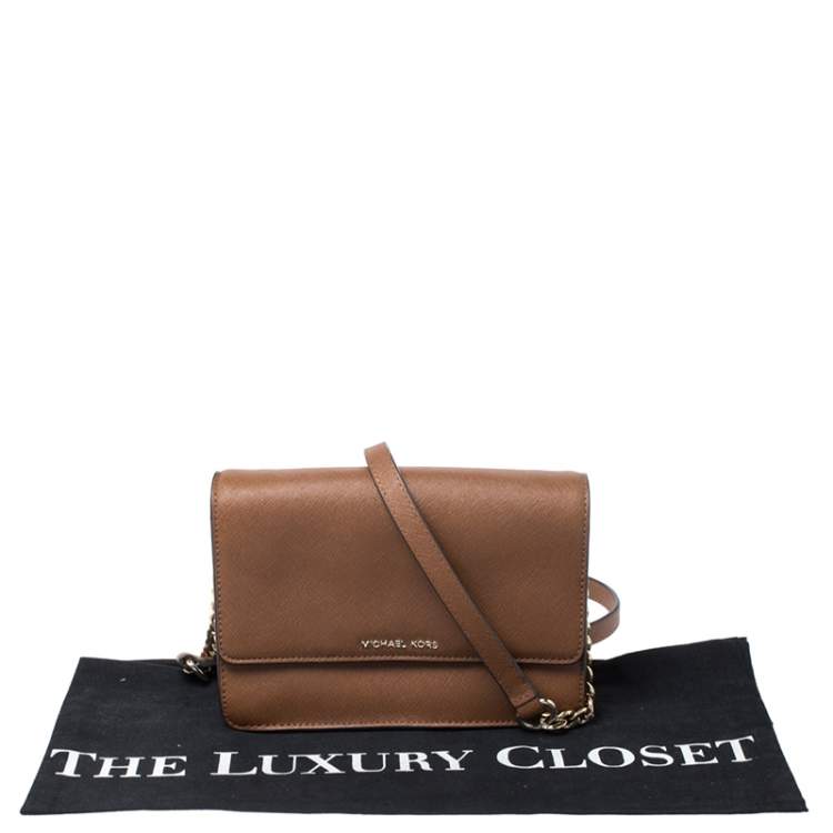 Pre Owned Michael Kors Brown Leather Crossbody Bag