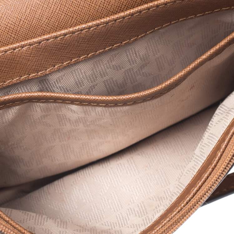 Pre Owned Michael Kors Brown Leather Crossbody Bag