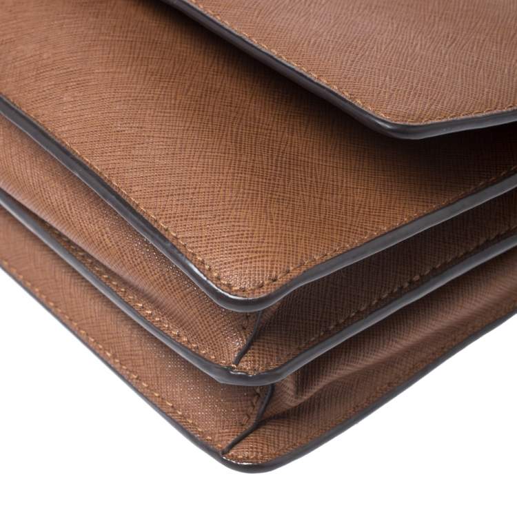 Pre Owned Michael Kors Brown Leather Crossbody Bag